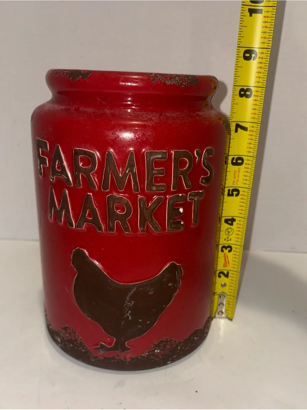 Farmer's Market Red Ceramic Jar-